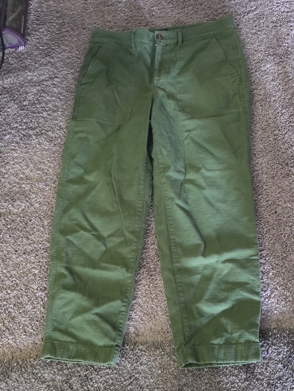 J. Crew Olive Utility Straight-Leg Women's Chinos